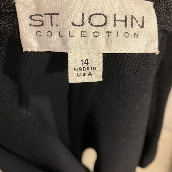 St John Collection One Button Knit Blazer Sweater Black Size 14 - Picture 13 of 13
